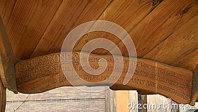 Entrance plaque to Crossbones Memorial Gardens, Editorial Stock Photo