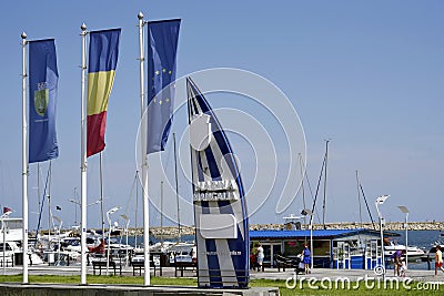 Entrance port Mangalia, Romania Editorial Stock Photo