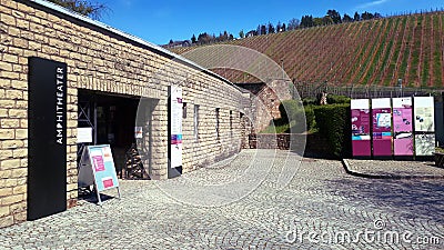 Amphitheatre Trier, entrance portal with view over vineyards Editorial Stock Photo