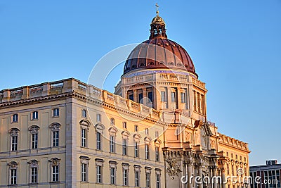 The entrance portal of the rebuilt Berlin City Palace Stock Photo