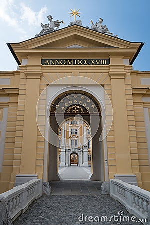 Entrance portal to Melk abbey, Austria Editorial Stock Photo