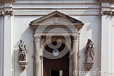 Entrance, Chiesa di Santa Maria dei Servi, Vicenza, Italy Stock Photo