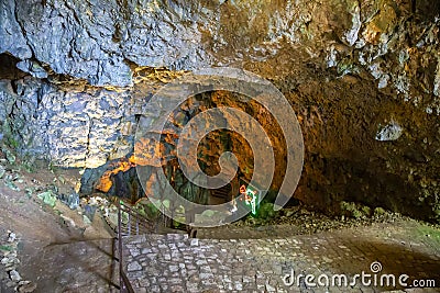 Entrance in the Resava cave Stock Photo