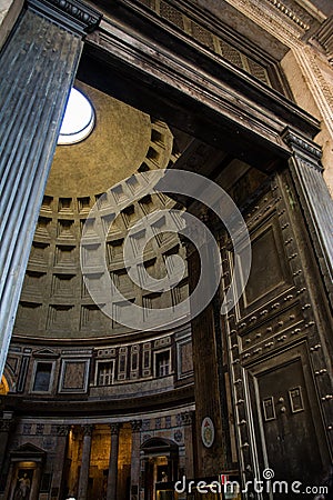 Entrance Rome Italy Pantheon Corner View Ceiling Door Stock Photo