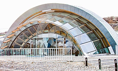 entrance of salt mine Salina Turda Editorial Stock Photo