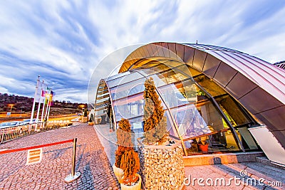 entrance of salt mine Salina Turda Editorial Stock Photo