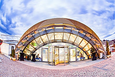 entrance of salt mine Salina Turda Editorial Stock Photo