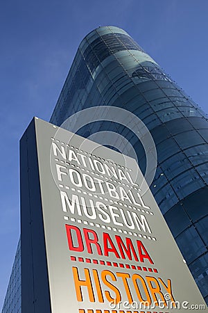 Entrance Sign for the National Football Museum Editorial Stock Photo