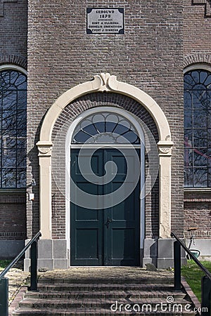 Entrance of the Sint-Laurentius church in Echten, the Netherlands Stock Photo