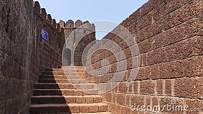 Entrance Stairs of Mirjan Fort, Uttara Kannada, Karnataka Stock Photo