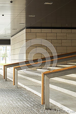Entrance stairs to buildings Stock Photo