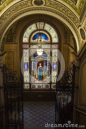 Entrance Stairway, Museum of Decorative Arts, Prague, Czech Republic Editorial Stock Photo