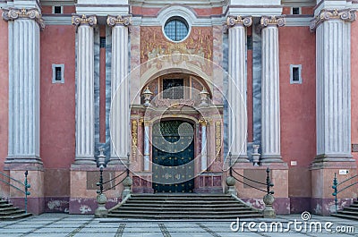 entrance in Swieta Lipka catedral , Poland. Stock Photo