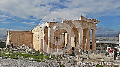 Propylaea. The Acropolis of Athens Editorial Stock Photo