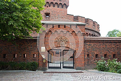 Entrance to Amber Museum or fortification bastion tower Dohna, Kaliningrad, Russia Editorial Stock Photo