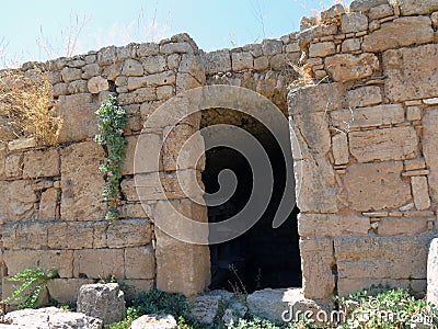 The entrance to the ancient structure Stock Photo