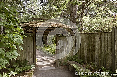 Entrance to Asticou Azalea Garden Editorial Stock Photo