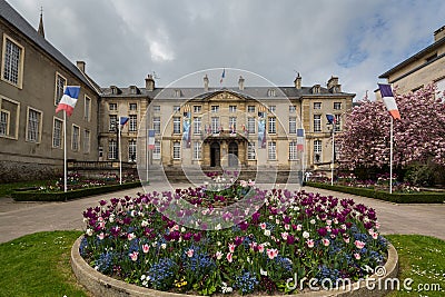 Entrance to the Bayeaux tapestry museum, Bayeaux, Normandy Editorial Stock Photo