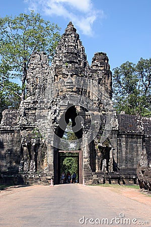 Entrance to the Bayon, Siem Reap Editorial Stock Photo