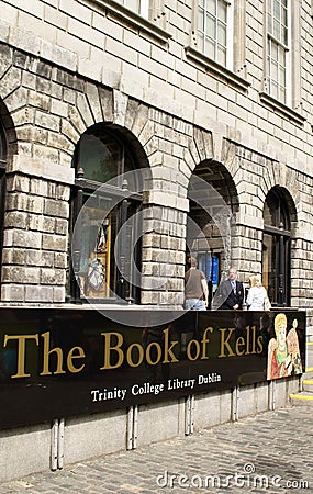 Entrance to The Book of Kells Editorial Stock Photo