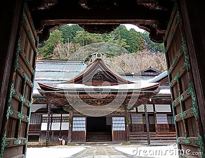 Entrance to a Buddhist Temple in koyasan Stock Photo