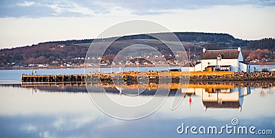 Entrance to the Caledonian Canal at sunset. Stock Photo