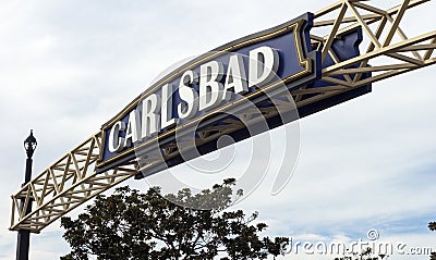 Entrance to Carlsbad in California Editorial Stock Photo