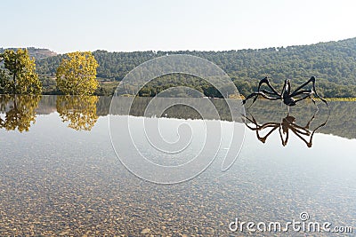 Enigmatic Encounter: Louise Bourgeois' Giant Spider at Chateau Lacoste Editorial Stock Photo