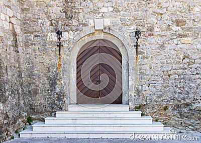 Entrance to the Citadela, Old Town Budva, Montenegro Stock Photo