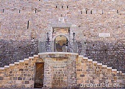 Entrance to the Citadela, Old Town Budva, Montenegro Stock Photo