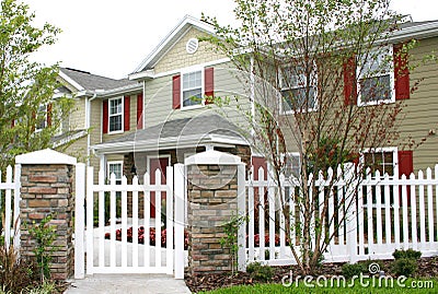 Entrance to condo complex Stock Photo