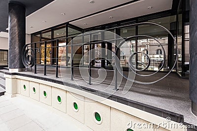 Entrance to contemporary building Stock Photo