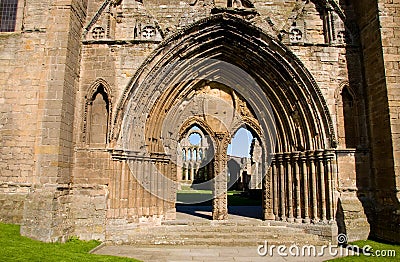 Entrance to Elgin Cathedral Stock Photo