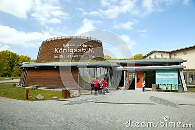 The entrance to exhibition in Nationalpark-Zentrum KOENIGSSTUHL Editorial Stock Photo