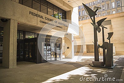 Entrance to Federal Court of Australia, Commonwealth Tribunals, Perth Editorial Stock Photo