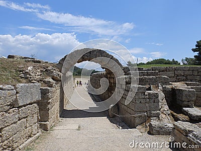 Entrance to first Olympic stadium Stock Photo