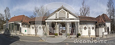 entrance to the fountain court in Bad Nauheim Editorial Stock Photo