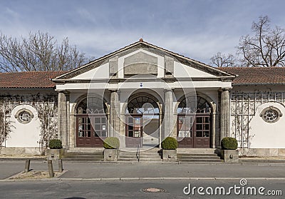 entrance to the fountain court in Bad Nauheim Editorial Stock Photo