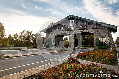 Entrance to Gramado City & x28;Portico& x29; - Gramado, Rio Grande do Sul, Brazil Stock Photo