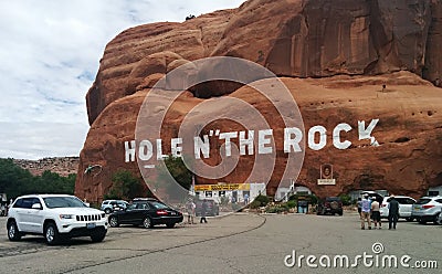 Hole N` The Rock mountain home tourist attraction Editorial Stock Photo