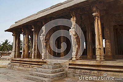 Entrance to the Kalyana Mandapa, Divine Marriage Hall. Pattabhirama Temple, Hampi, Karnataka. View from north west. Stock Photo