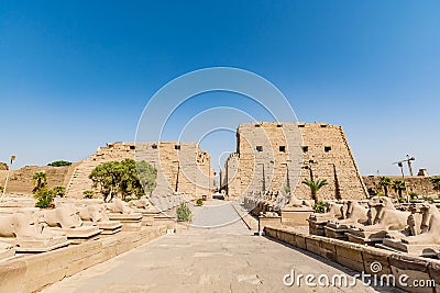 Entrance to the Karnak Temple in Luxor, ancient Thebes, Egypt Stock Photo