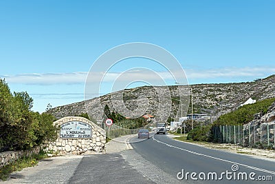 Entrance to L`Agulhas, the southern most town in Africa Editorial Stock Photo