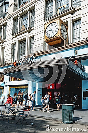 entrance to Macys department store, New York City Editorial Stock Photo