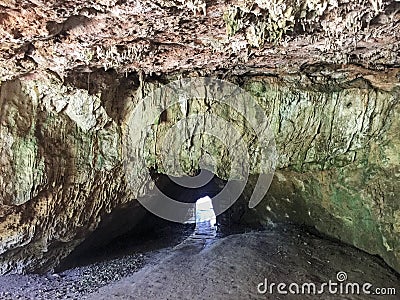 Entrance To Makauwahi Cave Stock Photo