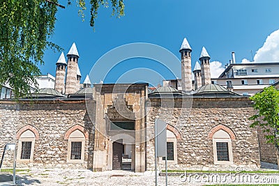 Entrance to Medresa Seldzukija, historic Muslim religious school Editorial Stock Photo