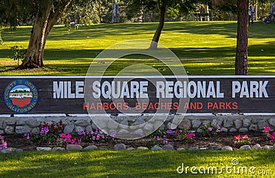 Entrance to Mile Square Regional Park Editorial Stock Photo