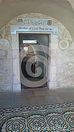 Entrance to the Milk Grotto in Bethlehem Editorial Stock Photo