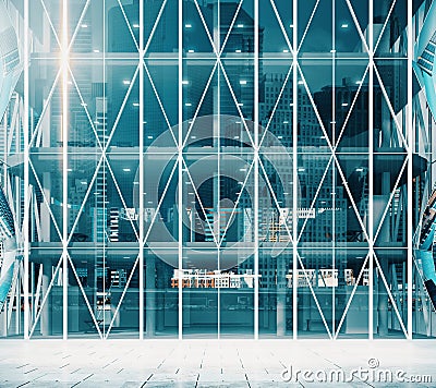 Entrance to the modern vitreous business center Stock Photo