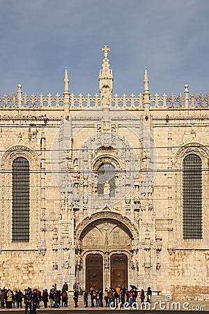 Entrance to the Monasteiro dos Jeronimos. Lisbon. Portugal Editorial Stock Photo